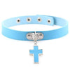 Gothic Black Cross Choker Necklace-Necklaces-Innovato Design-Sky Blue-Innovato Design