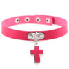 Gothic Black Cross Choker Necklace-Necklaces-Innovato Design-Rose Red-Innovato Design