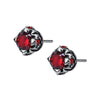 Red Cubic Zirconia Stainless Steel Punk Stud Earrings