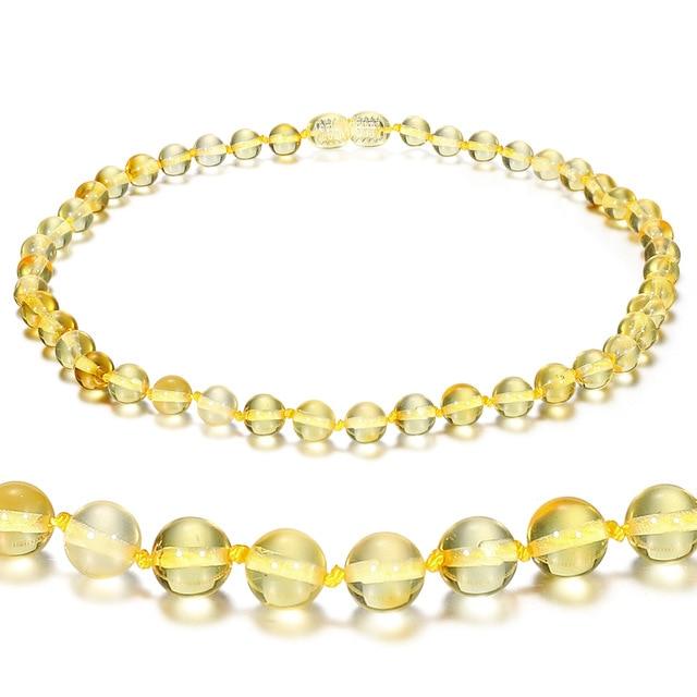 Polished Baltic Amber Marble Stone Beaded Bracelet-Necklaces-Innovato Design-Gold-13 small necklace-Innovato Design