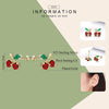 925 Sterling Silver Red & Gold and Green Cherry Stud Earrings-Earrings-Innovato Design-Innovato Design