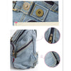 Blue Denim Daily Travel 20 to 35 Litre Backpack for Girls-Denim Backpacks-Innovato Design-Blue-Innovato Design