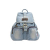 Blue Denim Daily Travel 20 to 35 Litre Backpack for Girls-Denim Backpacks-Innovato Design-Sky Blue-Innovato Design