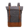 Waxed Canvas Leather Waterproof Tavel 20 to 35 Litre Backpack-Canvas and Leather Backpack-Innovato Design-Gray-Innovato Design