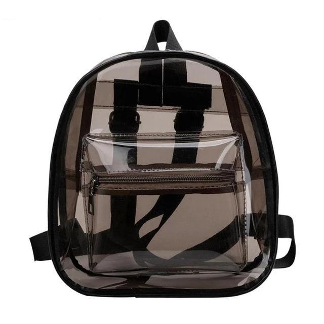 Clear Transparent School Mini Backpack For Teenage Girls-clear backpack-Innovato Design-Black-Innovato Design