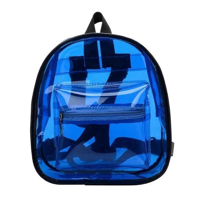 blue transparent mini backpack Clear Transparent School Mini Backpack For Teenage Girls, Blue