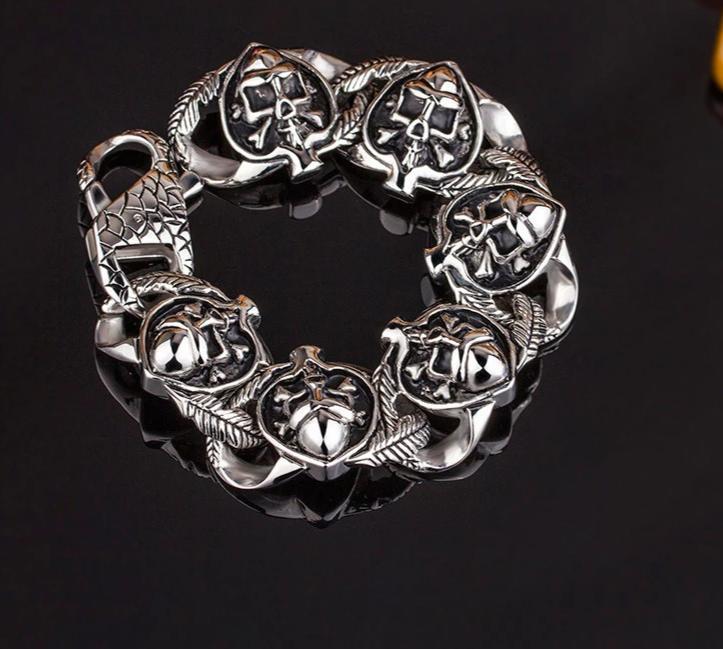 316L Stainless Steel Viking Skull Charm Bracelet-Skull Bracelet-Innovato Design-Innovato Design