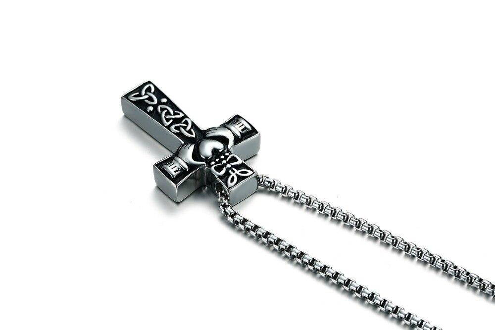Celtic Claddagh Cross Necklace with Trinity Pattern-Necklaces-Innovato Design-Innovato Design
