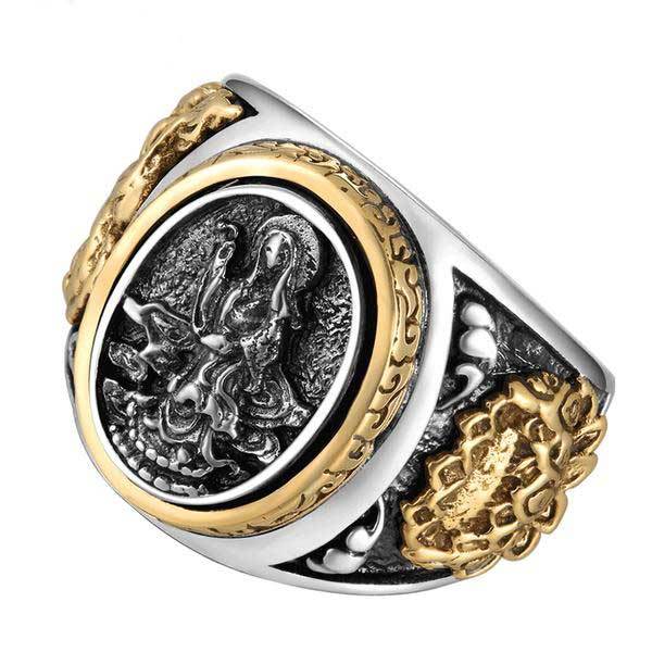 Bodhisattva Tibetan Buddhist Ring Made From 925 Sterling Silver - InnovatoDesign