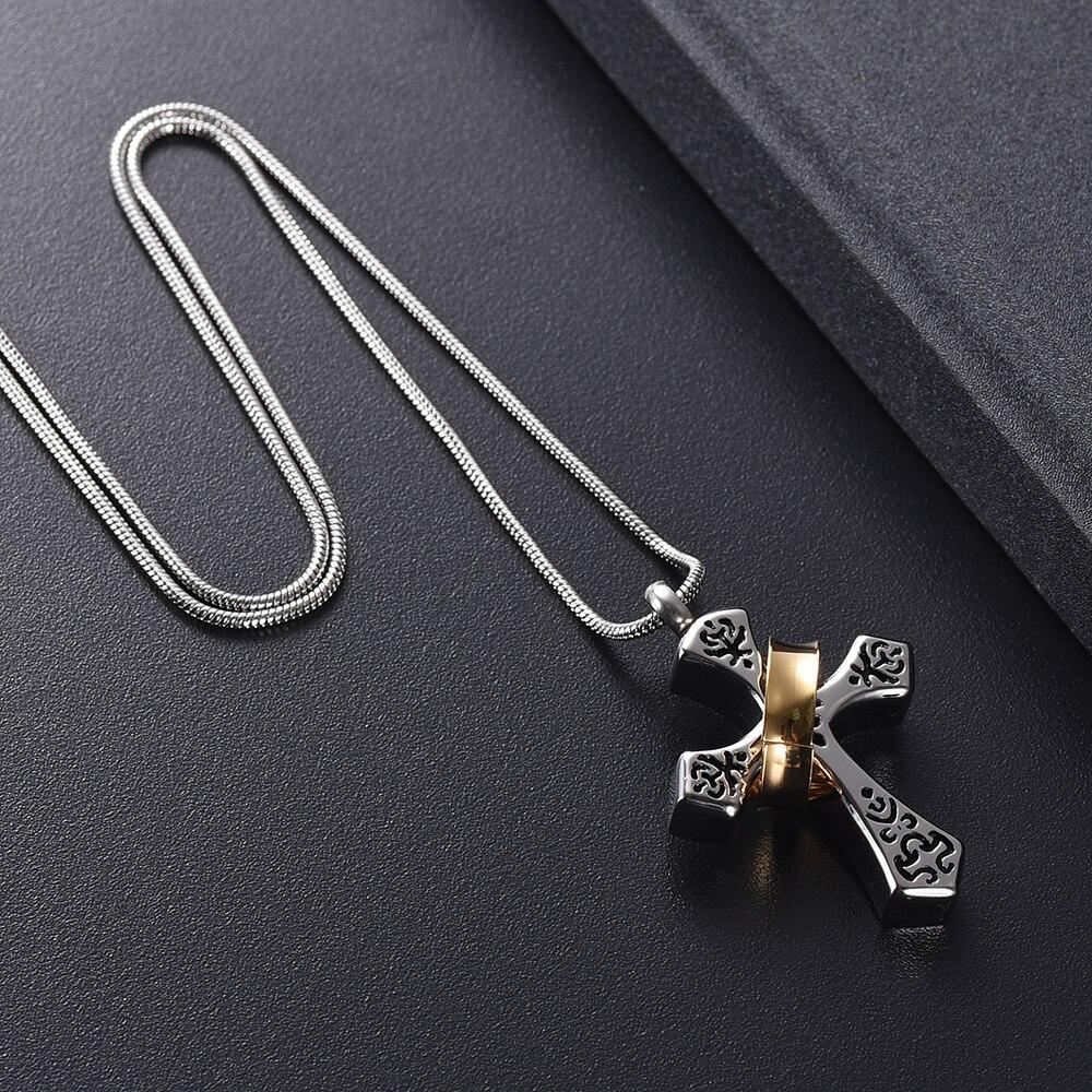 Silver Cross Pendant Mini-Urn Memorial Pendant Necklace-Necklaces-Innovato Design-Innovato Design