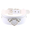 Silver Color Metal Heart Collar Choker Leather Handmade Punk Harajuku Necklace-Necklace-Innovato Design-White-Innovato Design