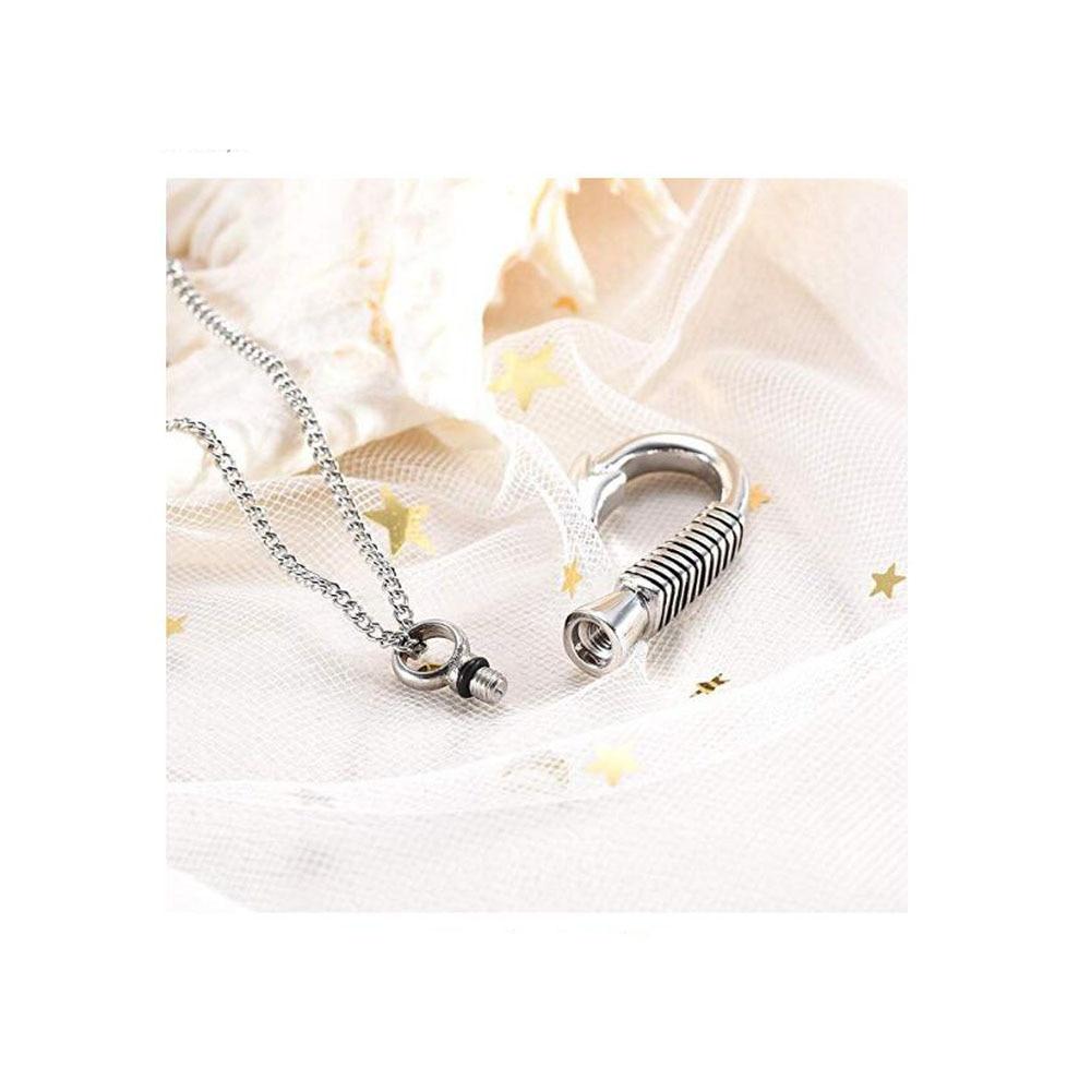 Stainless Steel Fish Hook Memorial Pendant Necklace-Necklaces-Innovato Design-Innovato Design