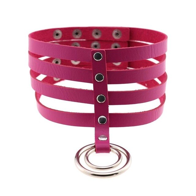 Four-Layer Punk Choker Collar Leather Gothic Harajuku Necklace-Necklace-Innovato Design-Rose-Innovato Design