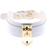 Gold Metal Heart Lock Choker Collar Leather Gothic Punk Necklace-Necklace-Innovato Design-White-Innovato Design