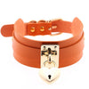 Gold Metal Heart Lock Choker Collar Leather Gothic Punk Necklace-Necklace-Innovato Design-Orange-Innovato Design