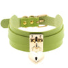 Gold Metal Heart Lock Choker Collar Leather Gothic Punk Necklace-Necklace-Innovato Design-Green-Innovato Design