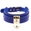 Gold Metal Heart Lock Choker Collar Leather Gothic Punk Necklace-Necklace-Innovato Design-Blue-Innovato Design