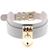 Gold Metal Heart Lock Choker Collar Leather Gothic Punk Necklace-Necklace-Innovato Design-Gray-Innovato Design