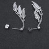 Feather Link Chain Tassel Stainless Steel Hip-hop Stud Earrings-Earrings-Innovato Design-Innovato Design