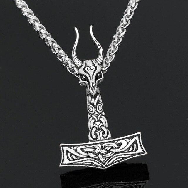 Nordic Viking Sheep Head Hammer Pendant-Necklaces-Innovato Design-Innovato Design