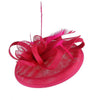 Sinamay Mesh Pillbox Fascinator Hat with Feathers-Hats-Innovato Design-Rose Red-Innovato Design