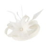 Hair Clip Flower Pillbox Fascinator Hat with Feathers
