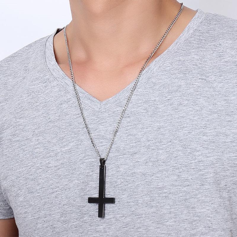 Classic St. Peter's Inverted Cross Pendant Necklace-Necklaces-Innovato Design-Gold-Innovato Design