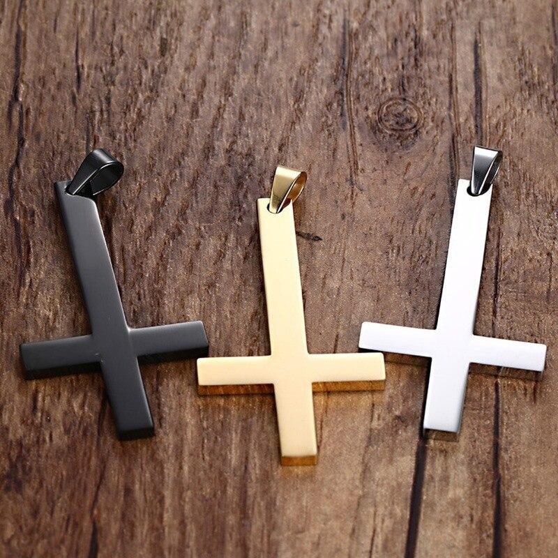 Classic St. Peter's Inverted Cross Pendant Necklace-Necklaces-Innovato Design-Gold-Innovato Design