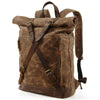 Waxed Vintage Canvas Genuine Leather Waterproof Travel 20 Litre Backpack - InnovatoDesign