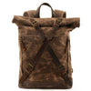 Waxed Vintage Canvas Genuine Leather Waterproof Travel 20 Litre Backpack - InnovatoDesign