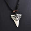 Ceramic Shark Tooth Waxed Cord Rope Necklace-Necklaces-Innovato Design-Innovato Design