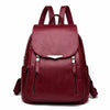 Vintage Leather Shoulder Bag, School Bag and Travel Backpack-Backpacks-Innovato Design-Red-Innovato Design
