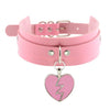 Lightning Heart and Buckle Choker Collar PU Leather Gothic Harajuku Necklace-Necklace-Innovato Design-Pink-Innovato Design