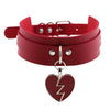 Lightning Heart and Buckle Choker Collar PU Leather Gothic Harajuku Necklace-Necklace-Innovato Design-Red-Innovato Design