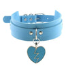 Lightning Heart and Buckle Choker Collar PU Leather Gothic Harajuku Necklace-Necklace-Innovato Design-Light Blue-Innovato Design