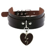 Lightning Heart and Buckle Choker Collar PU Leather Gothic Harajuku Necklace-Necklace-Innovato Design-Coffee-Innovato Design