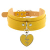 Lightning Heart and Buckle Choker Collar PU Leather Gothic Harajuku Necklace-Necklace-Innovato Design-Yellow-Innovato Design