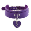 Lightning Heart and Buckle Choker Collar PU Leather Gothic Harajuku Necklace-Necklace-Innovato Design-Purple-Innovato Design