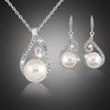 Luxury Pearl and Crystal Necklace & Earrings Wedding Jewelry Set