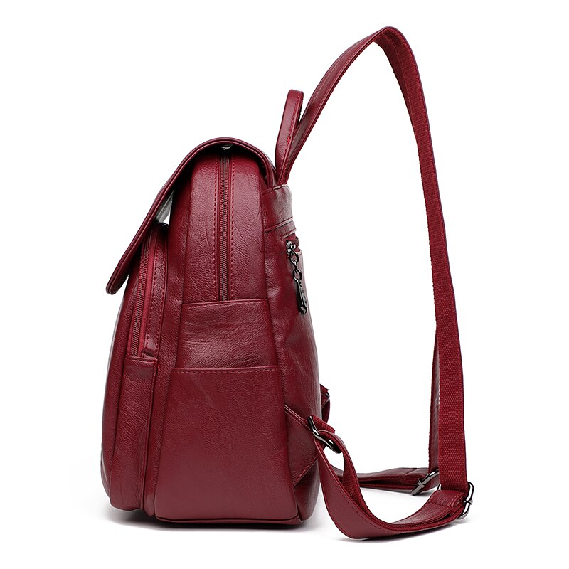 Vintage Leather School Bag, Shoulder Bag and Travel Backpack-Backpacks-Innovato Design-Black-Innovato Design