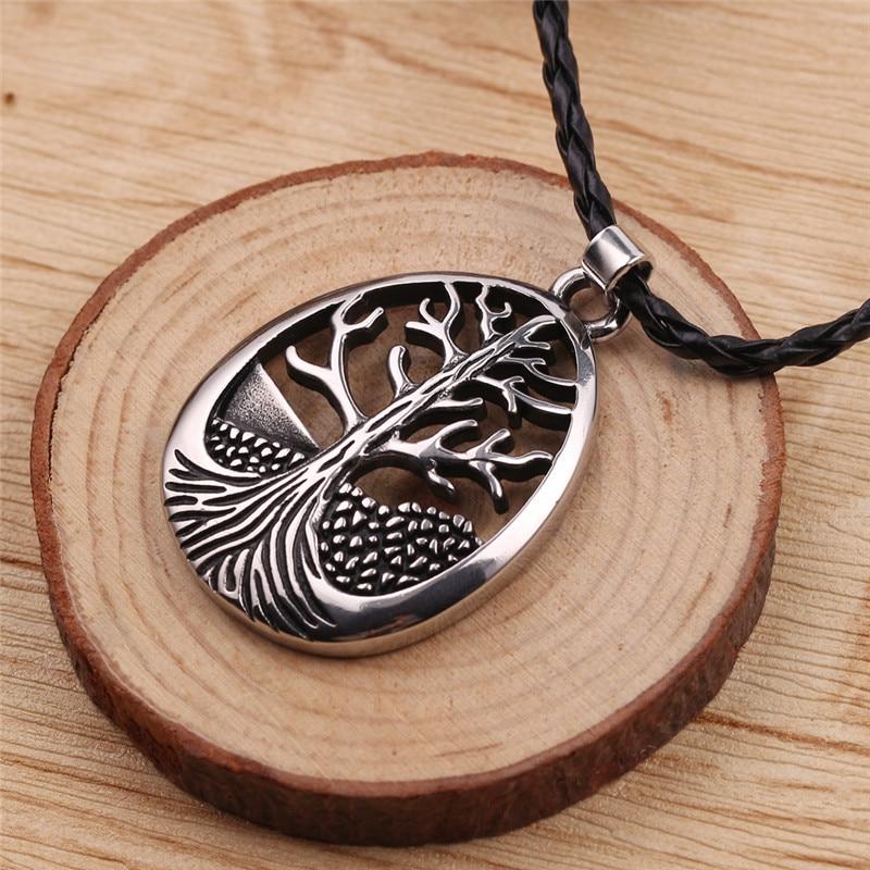 Yggdrasil Tree of Life Viking Talisman Pendant Necklace with Rope Chain-Necklaces-Innovato Design-Innovato Design