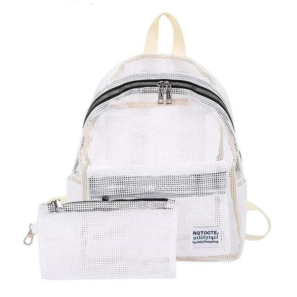 Transparent Fashionable School Backpack-clear backpack-Innovato Design-White-Innovato Design