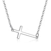 Sideways Horizontal Cross Pendant Necklace - InnovatoDesign