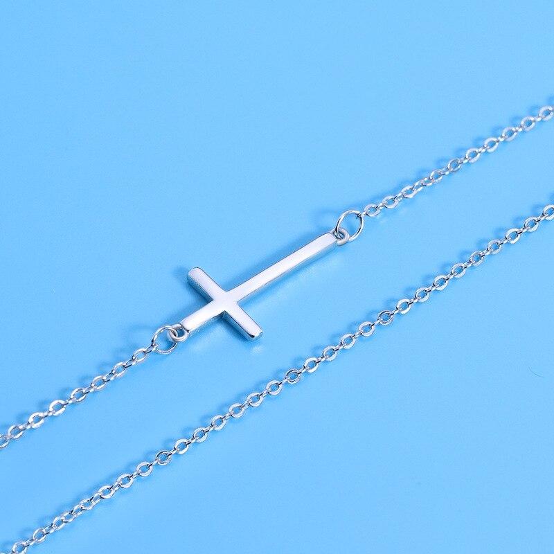 Sideways Horizontal Cross Pendant Necklace-Necklaces-Innovato Design-Innovato Design