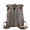 Canvas Leather European Vintage Backpack 20 to 35 Litre with String-Canvas and Leather Backpack-Innovato Design-Dark Grey-Innovato Design