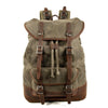 Canvas Leather European Vintage Backpack 20 to 35 Litre with String-Canvas and Leather Backpack-Innovato Design-Army Green-Innovato Design