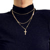 Multi-layer Chain Necklace with Cross Pendant - InnovatoDesign