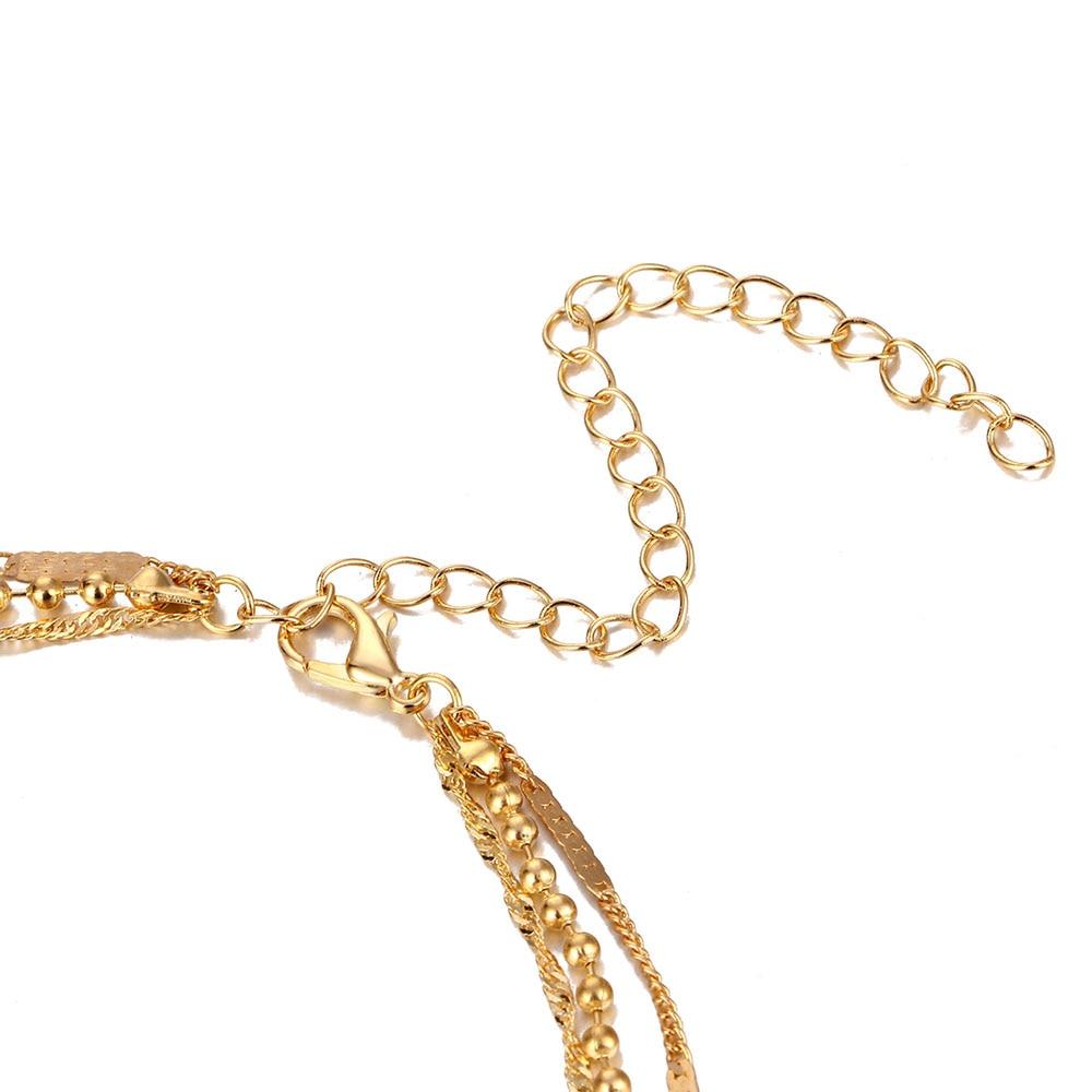 Multi-layer Chain Necklace with Cross Pendant-Necklaces-Innovato Design-Gold-Innovato Design