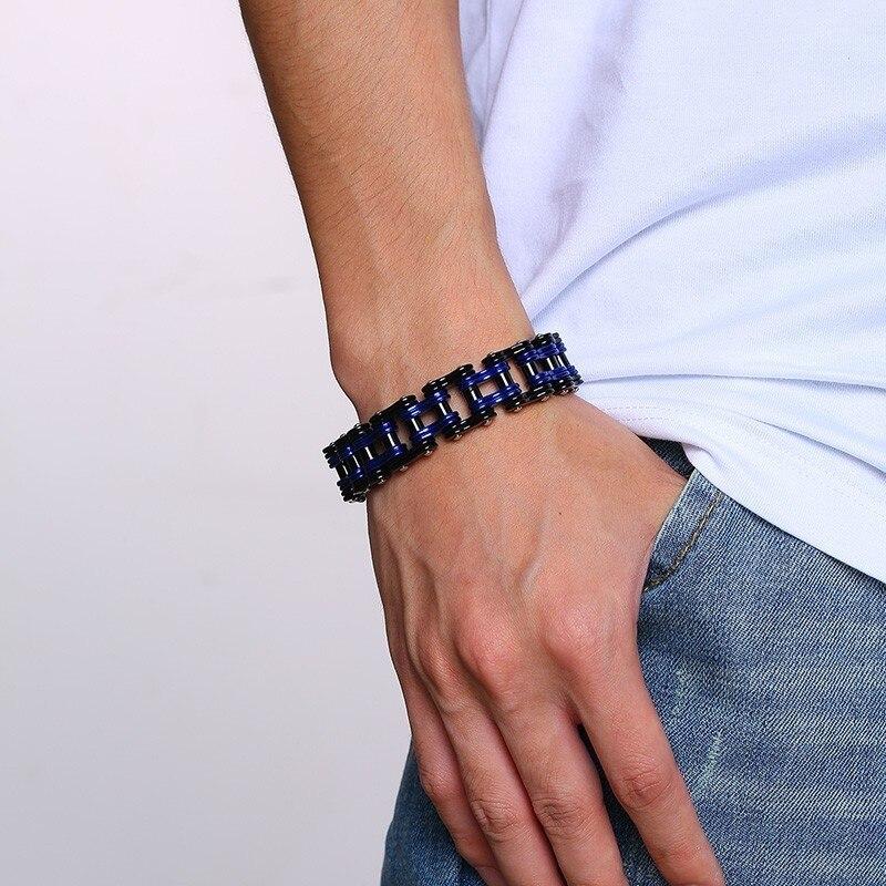 4 Tones Biker Chain Bracelet Stainless Steel-Bracelets-Innovato Design-Gold & Black-Innovato Design