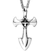 Stainless Steel Silver Knights Templar Cross with Spearhead End Necklace - InnovatoDesign